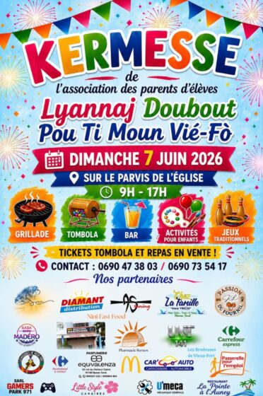 Kermesse de l&rsquo;association des parents d&rsquo;élèves « Lyannaj Doubout Pou Ti Moun Vié-Fò »